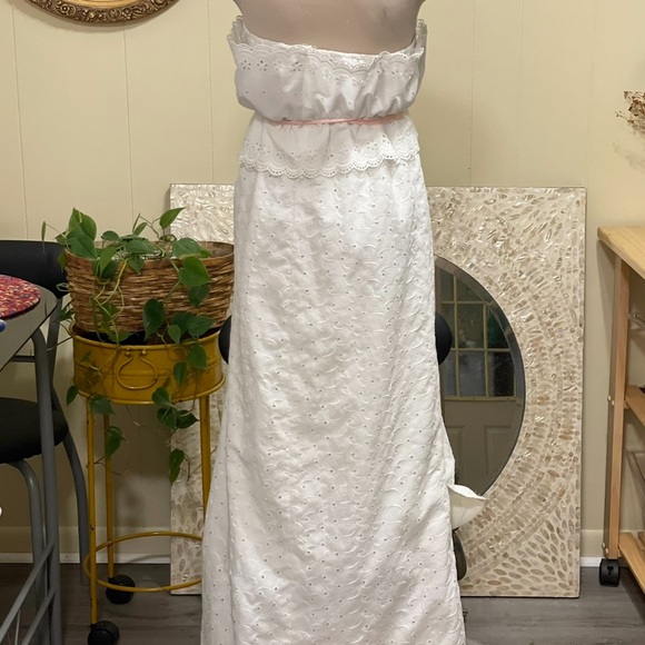 70s Vintage Boho Eyelet White Maxi by Roberta California. Size 3/4. - Picture 6 of 7